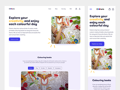 Coloric website design ui