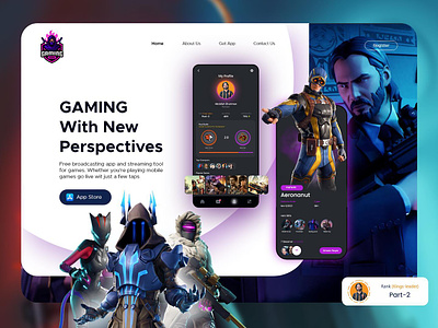 Gaming - Landing page app design app screen character design figma game game app game landing page game screen game website mobile app mobile app design mobile nft mobile screen nft app nft character nfts screen profile screen screen design xd