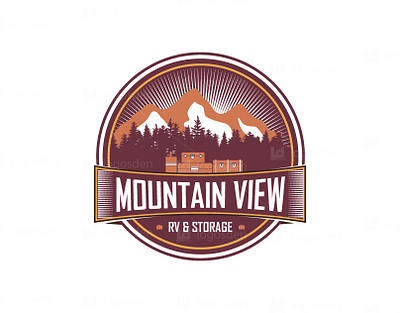 mountain view nature logo pine