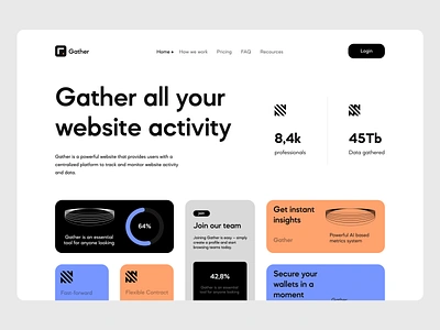 Website Analytics UI activity chart clean customer data management finance fintech home page landing page managment minimal saas startup stats summary ui ux web design website design website performance website ui