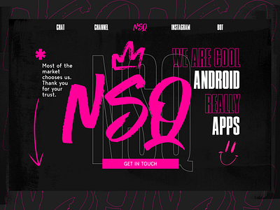 Main Page for NSQ | WebDesign app brand design landing logo page pink webdesign
