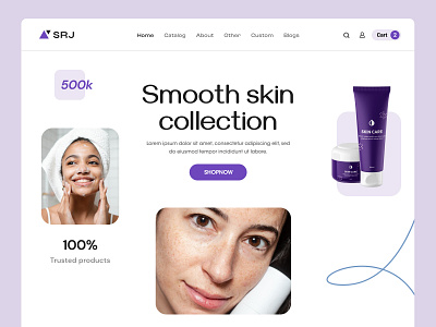 Skin website design animation beauty website graphic design mockup skin ui website
