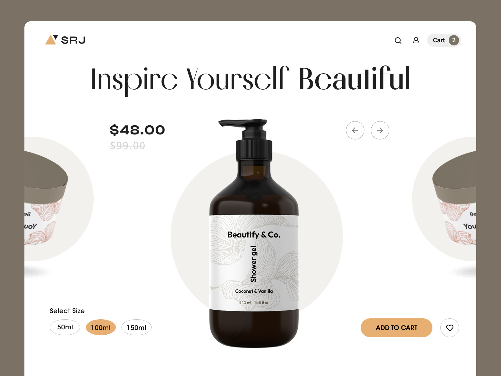 PDP slider design for skin website graphic design mockup website