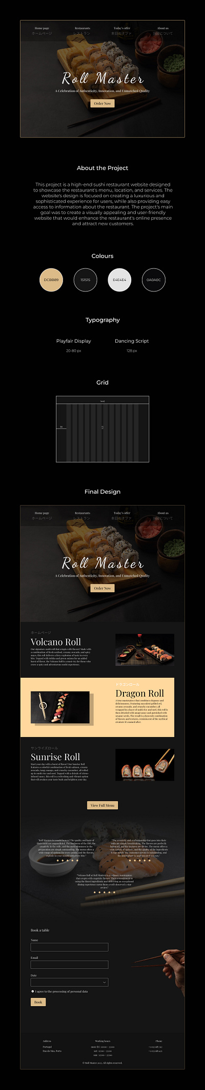 Sushi Restaurant Webdesign branding design ui ui design uxdesign webdesign