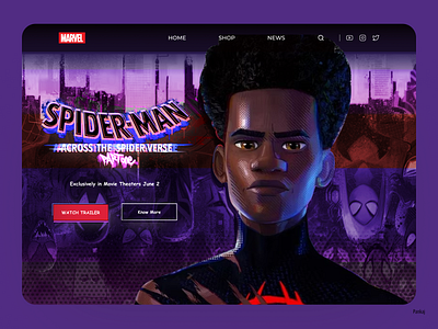 Movie Landing Page - Spider-Man animation build comic design designdrug landing page marvel motion graphics movie spiderman ui ux watchmegrow web