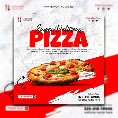 Pizza social media design, post, banner ads ad banner pizza post