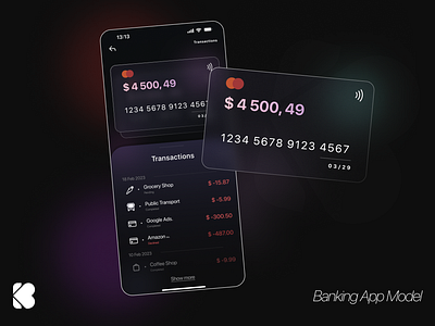 Mobile Banking App - ThreeWeb app banking branding debitcard design figma graphic design illustration logo model modern transactions typography ui ux vector