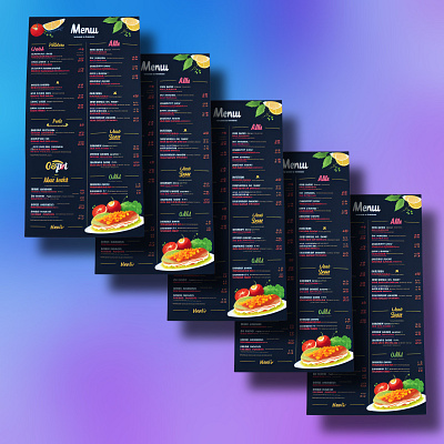 Menu 3d branding design illustration menu motion graphics restaurants