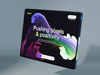 hersomdesign 2.0 - Website Interaction 3d animation colors cursor design glass hersom interaction motion graphics redshift reflection render ui ux web website