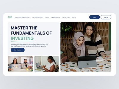 Landing page design - Women's Investment school app app design branding design figma illustration logo ui ux vector
