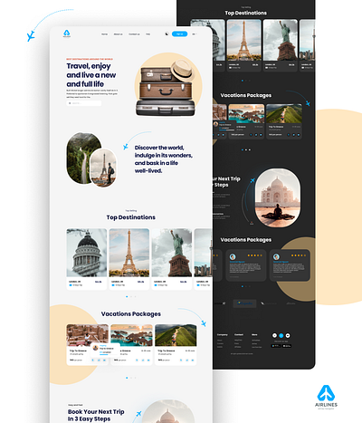 Travel Agency Website agency app booking landing landing page travel ui uiux web