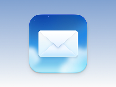 Mail icon for iOS app icon blue clouds design icon icons ios iphone logo mail ui