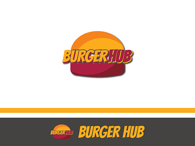 BURGER HUB LOGO DESIGN brand branding burger logo design food logo graphic design logo logo design vector