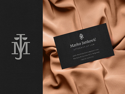 MJ Law Firm Monogram branding business card flat logo monogram vector visual identity