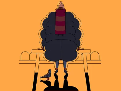 Park 2d affinity character illustration park vector winter