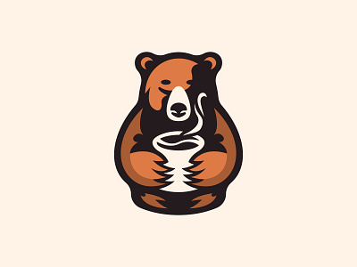 Coffee Bear Logo animal bear brand branding cartoon character coffee cute design emblem identity illustration logo mascot modern premium restaurant symbol vector