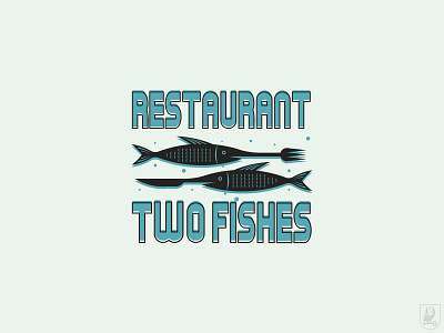 TWO FISHES fish logo restaurant