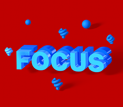 Focus 3d 3d type abstract animation concept design futuristic modern type typography