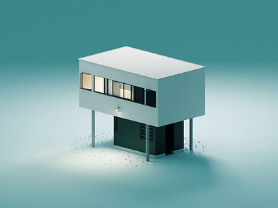 Loge du jardinier by Le Corbusier 3d architecture b3d blender le corbusier model villa savoye