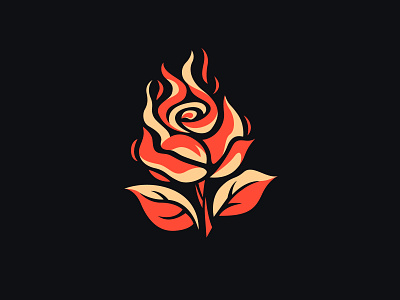 Flaming Rose Logo brand branding design elegant fire flame flower identity illustration logo luxurious modern premium rose symbol vector
