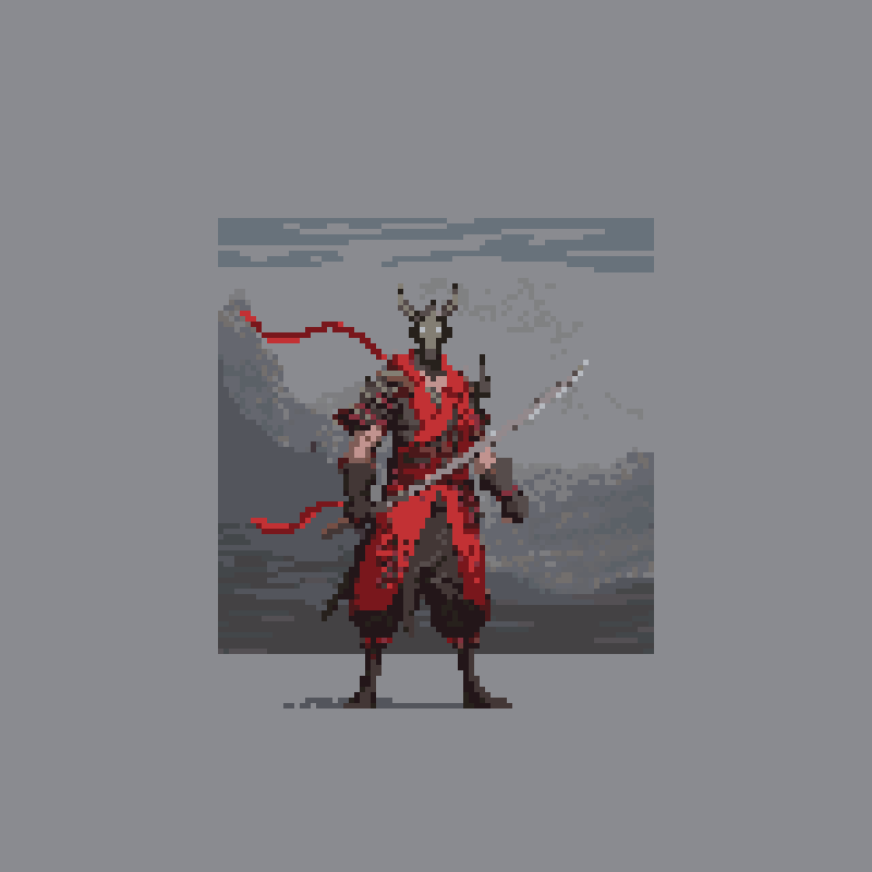 Dark Ronin animation character illustration pixel pixelart samurai