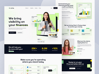 Fin-brita : Finance landing page banking credit cryptocurrency debit digitalbanking finance finance website financialservices fintech fintech website investing money payments uidesign ux design web web design web designer webdesign website builder