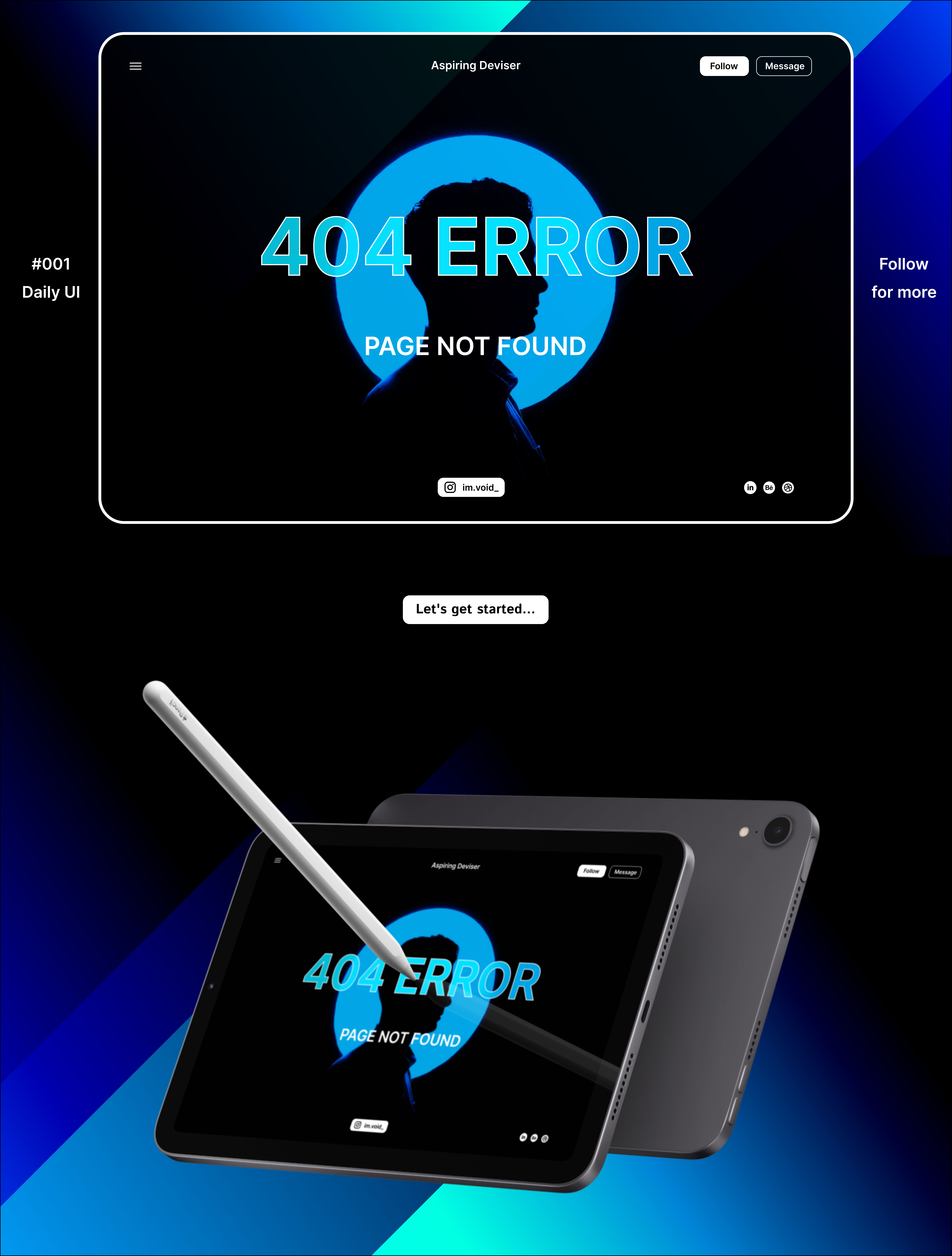 Daily UI - 404 Error page 404error 404page dailyui figma freelancer ipad ui uiux website