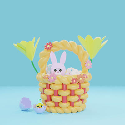 Easter Day 🐣🌸 3d animation blender branding design graphic design illustration logo motion graphics ui