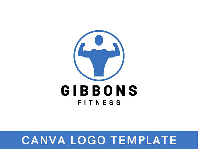 Body Building Gym Canva Logo Template brand identity branding canva design gym logo logo logo design template