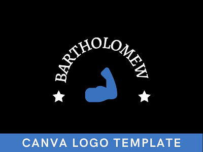 Abstract Healthy Muscle Canva Logo Template brand identity branding canva design gym logo logo logo design template