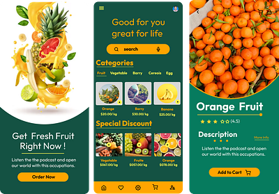 Fruit Apps Design app branding graphic design illustration logo typography ui ux