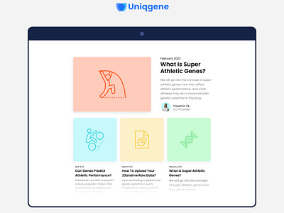 Uniqgene Blog Design blog blogdesign branding color colourfull design dna dnatest figma genetictest graphic layout ui ux