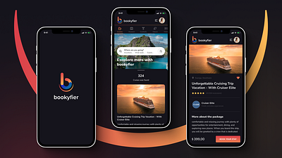 bookyfier - Travel darkmode logo travel ui ux