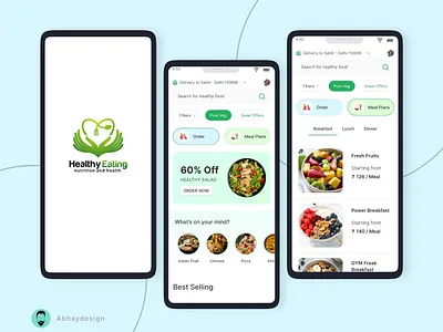 Healthy Eating App design he mobileapp typography ui ux