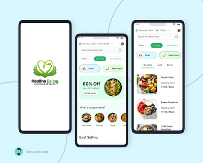 Healthy Eating App design he mobileapp typography ui ux