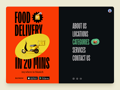 Buynow - Food delivery web landing app design delivery food food app food delivery food delivery app food delivery service food order landing page ui uiux design ux web app design web design webapp