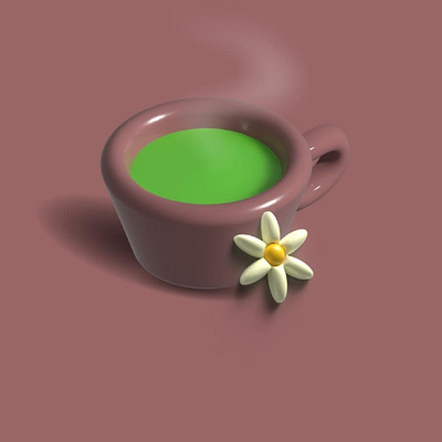 Cup a green tea design graphic design illustration ui vector