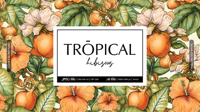 Tropical Hibiscus seamless pattern design floral pattern flower pattern hawaii hawaiian pattern hibiscus illustration pattern seamless seamless pattern tropical tropical pattern