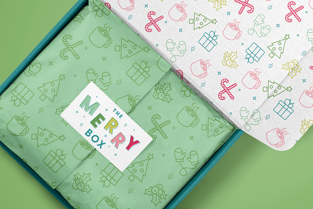 Merry Box branding christmas graphic design holiday logo packaging