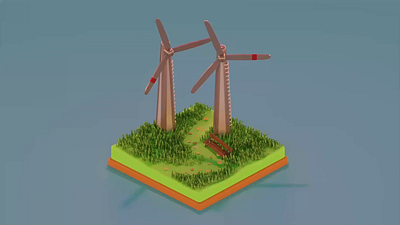 LowPolyWorlds_Windmills 3d 3d artist art level design lowpoly