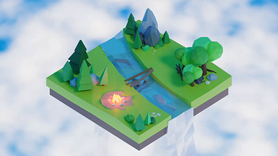 LowPolyWorlds_CuteRiver 3d 3d modelling animation art level design lowpoly