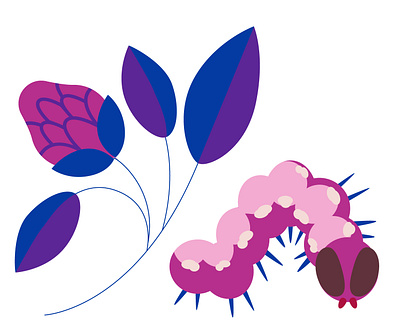 Caterpillar. artwork bright catterpiller design digital floral illustration vector