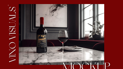 Bordeaux Bottle Mockup with Red Wine No.4 red wine mockup