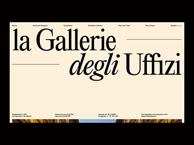 degli Uffizi - Museum Web Concept design layout museum swiss typography ui ui design ux ux design web web design