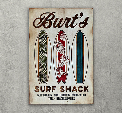 Burt's Surf Shack Sign Design & Production