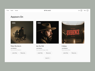 Bethel Music | Band Official Albums Website album apple music artist audio band country design home page landing page music music player musician play player rock spotify streaming web web design website