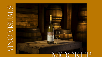 Burgundy Bottle Mockup with White Wine No.1 bottle mockup white wine