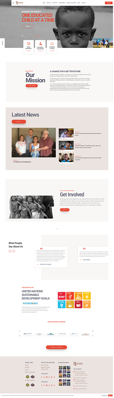 CR Hope Foundation Website Design ui web design