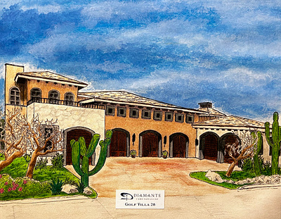 Diamante Cabo San Lucas Architectural Illustration architecture cabo san lucas illustration luxury house