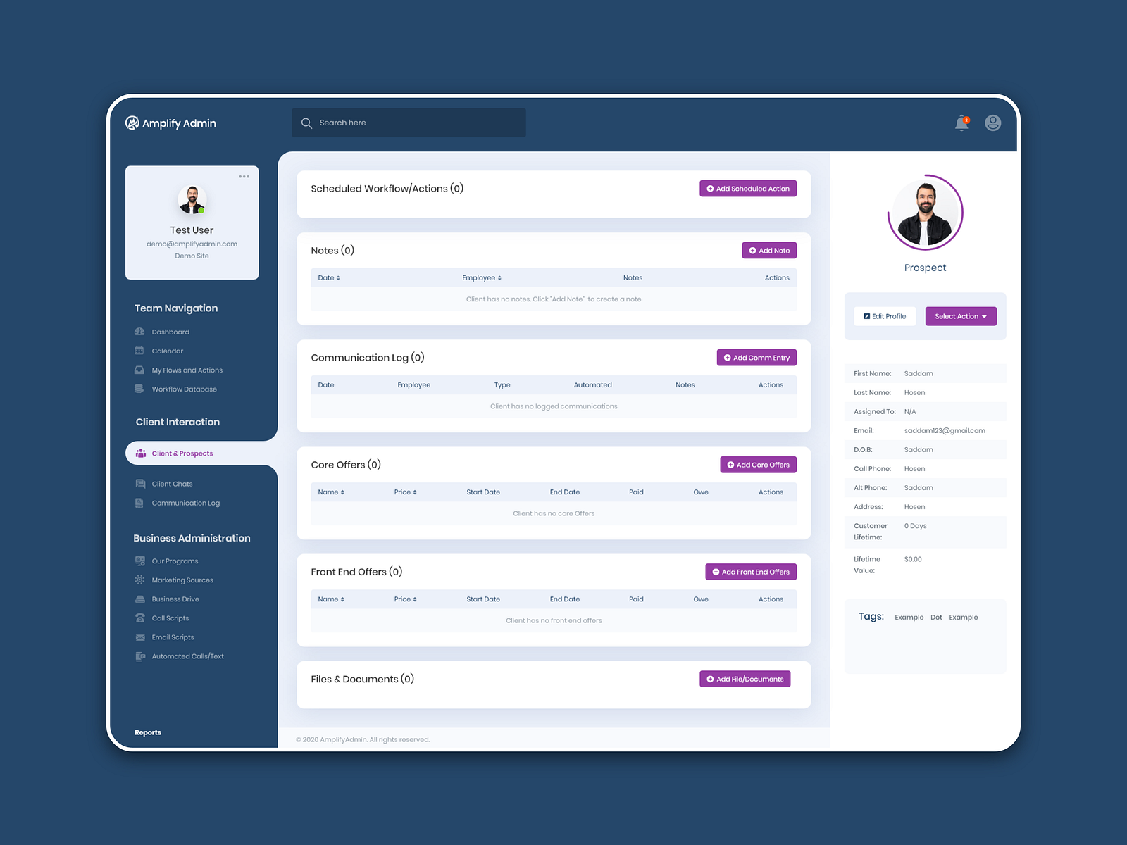 Client & Prospects Admin Webapp by Elias Manik on Dribbble